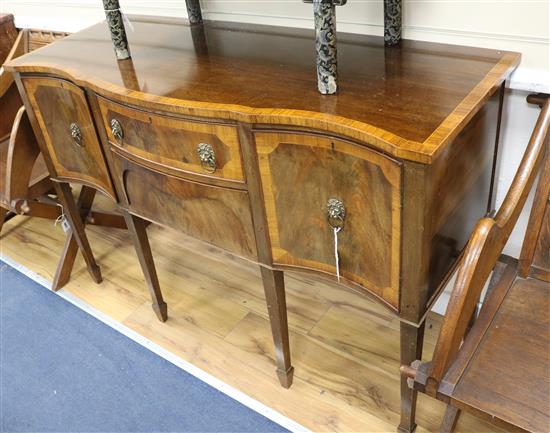 A George III style mahogany sideboard W.136cm